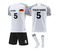 Personalised Football Kit for Kids Custom Soccer Uniforms Jersey Shorts Set Custom Boys Football Kits for Kids Adult Personalised Football Shirt and Shorts with Name Team Number Logo A160
