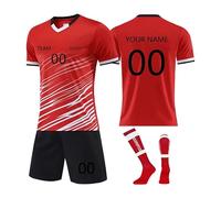 Personalised Football Kit for Men/Women/Kids with Your Name/Number/Team/Logo，Customizable Football Training Shirts Shorts and Socks Set,Personalised Gifts,Football Gifts For Boys