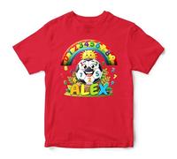 Personalised Football Mathematics Kids T Shirt - Bright Numbers Maths Day Tee for Son or Daughter - Custom Name Footy Fan Learning Top - Boys Girls Gift, 5-6 Years, Red