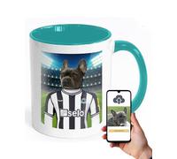 Personalised Football Mug with Pet Portrait - Handmade from Your Dog's Photo, Choose Any Team