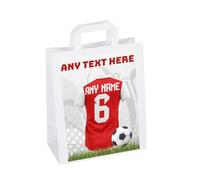 Personalised Football Party Bags, Custom Name and Number Gift Bags, Jersey Design (Arsenal, 10 Bags)