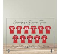 Personalised Football Plaque for Dads - Family Dream Team Football is the Game Design for Father’s Day or Birthdays Daddy's No.1 Team (Acrylic - A5-21cm x 15cm, 11 Shirts)