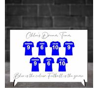 Personalised Football Plaque for Dads - Family Dream Team Football is the Game Design for Father’s Day or Birthdays Daddy's No.1 Team (MDF Wood - A4-30cm x 21cm, 7 Shirts)