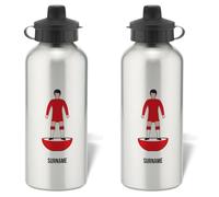Personalised Football Player Figure Aluminium Water Bottle for Liverpool fans - 600ml - Silver Bottle