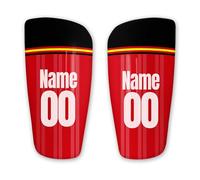 Personalised Football Shin Pads - Red Black Custom Name Photo | Lightweight Protective Shin Guards for Kids, Youth & Adults | Comfortable Foam Backing | Gift for Players & Teams | Handmade UK