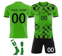 Personalised Football Shirt for Boys Customizable Football Kits for Boys 2024 Boys' Football Training Shirts Shorts and Socks Sports Tracksuit Football Gifts for Boys,A6/2-3 Years