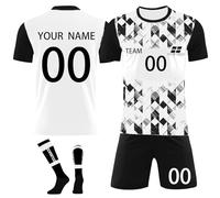 Personalised Football Shirt for Boys Customizable Football Kits for Boys 2024 Boys' Football Training Shirts Shorts and Socks Sports Tracksuit Football Gifts for Boys,A7/6-7 Years