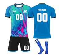 Personalised Football Shirt Gifts for Boys - Customizable Football Kits for Kids - Training Shirts, Shorts and Socks Tracksuit for Children and Adults