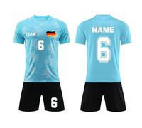 Personalised Football Shirt & Short Set, Custom Name Number Team Name and Logo Football Uniforms Training Suits for Men Women Boys Girls