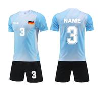 Personalised Football Shirt & Short Set, Custom Name Number Team Name and Logo Football Uniforms Training Suits for Men Women Boys Girls