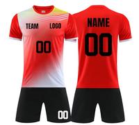 Personalised Football Shirts Kit Jersey Shirt&Short Set with Your Name Number and Team Logo Him Custom boys Football Kit for Kids and Men M,930 Red