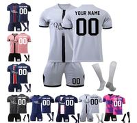Personalised Football Shirts Shorts Socks for Kids/Adults, Boys Football Training Shirts with Name Number, Custom Soccer Jersey Fans Gifts (F)