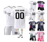 Personalised Football Training Shirts with Name Number, Football T-Shirt Shorts and Socks Set for Boys Girls Men Women Kids Adult (B)