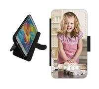 Personalised For Samsung Galaxy A26 5G phone case wallet flip case photo on the front panel card slots magnetic catch Black