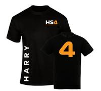 Personalised Formula Racing T Shirt Orange - Grand Prix Circuits Tee, Motorsport Fan Top, T-Shirt for Kids and Adults - Black Small