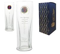 Personalised Fosters Pint Glass 20oz/590ml - Official Engraved Beer Glass with Custom Message - Tall Lager Style Gift for Dad, Him or Men for Birthday, Christmas - Dishwasher-Safe, Gift Box Included