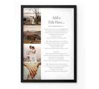 Personalised Four Photo Poem Print A4 - Custom Picture and Words Gift with Optional Framing. Unique Keepsake for Birthday, Anniversary, Wedding, Valentine’s, Mother’s Day, Father’s Day,