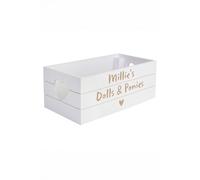 Personalised Free Text Heart White Wooden Crate Personalised Memento Company White One Size