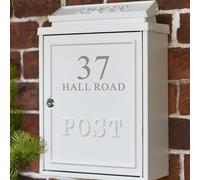 Personalised French Cream "Oxford" Wall Mounted Post Box with Lock - Traditional Style Secure Mailbox for Home or Office Outdoor Use Decorative Wall Mounted Organiser Stylish Front Door Accent