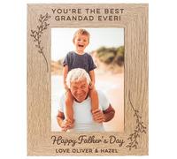 Personalised French Oak Finish Picture Frame - Best Grandad Ever - Ideal for Gift for Dad, Grandad, Grandpa, Grandfather - Custom Birthday Presents for Men, Uncle, or Daddy (Brown, 8"x6")