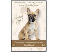Personalised Frenchie Licks French Bulldog Birthday Card