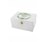 Personalised Fresh Botanical White Wooden Keepsake Box Personalised Memento Company White One Size