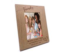 Personalised Friends Love Heart Engraved Portrait Photo Frame Gift (5 x 7 Inch)