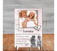 Personalised Friendship Plaque - Celebrate Your Unique Bond with a Gift for Your Best Friend | "Friendship Isn't About Who You've Known the Longest" (Pink, Mdf Wood A4 30cm x 21cm)