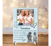 Personalised Friendship Plaque - Celebrate Your Unique Bond with a Gift for Your Best Friend | "Friendship Isn't About Who You've Known the Longest" (Blue, Mdf Wood A4 30cm x 21cm)