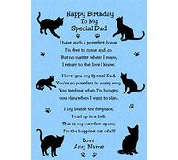 Personalised from The Cat Verse Poem Birthday Card (Blue, Special Dad)