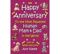 Personalised From the Dog Anniversary Card (Human Mam and Dad)
