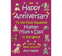 Personalised From the Dog Anniversary Card (Human Mum and Dad)