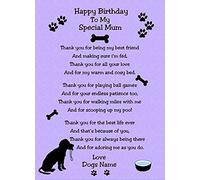 Personalised from The Dog Verse Poem Birthday Card (Lilac, Special Mum)