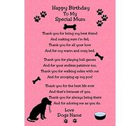 Personalised from The Dog Verse Poem Birthday Card (Pink, Special Mum)