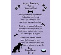 Personalised from The Dog Verse Poem Birthday Card (Purple, Human Dad)