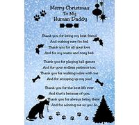 Personalised from The Dog Verse Poem Christmas Card (Snow, Merry Christmas, Human Daddy) - Custom Funny Xmas Card for Him Male Pet