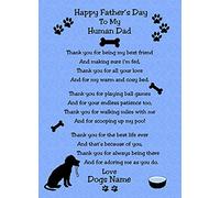 Personalised from The Dog Verse Poem Fathers Day Card (Blue, Human Dad)