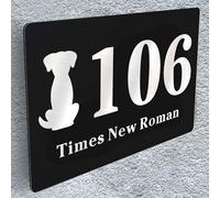 Personalised Front Door Signs - Black Aluminium House Number Plaques for Wall & Gate (Design 2)