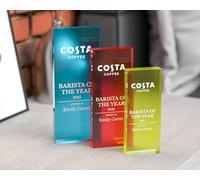 PERSONALISED Frosted Acrylic Achievement Award Trophy - Custom Engraved Winner Trophies | 3 Sizes | Red, Green, Purple, Pink, Blue | Ideal Reward for Work, Sports, School & Competitions