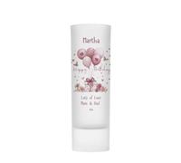 Personalised Frosted Shot Glass, Happy Birthday Design, Pink Present & Balloons Theme, 18th 21st Birthday Gift