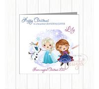 Personalised Frozen Elsa Christmas Card For Girls Daughter Granddaughter Niece Goddaughter