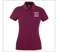 Personalised Fruit of the Loom Lady Fit Pique Poloshirt Classic Embroidered Polo