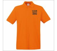 Personalised Fruit of the Loom Mens Premium Poloshirt Casual Embroidered Shirt