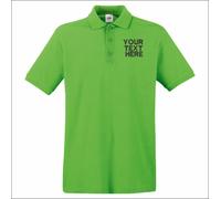 Personalised Fruit of the Loom Mens Premium Poloshirt Casual Embroidered Shirt