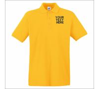 Personalised Fruit of the Loom Mens Premium Poloshirt Casual Embroidered Shirt