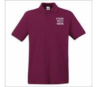 Personalised Fruit of the Loom Mens Premium Poloshirt Casual Embroidered Shirt