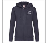 Personalised Fruit of the Loom Premium Lady Fit Zip Embroidered Hooded Jacket