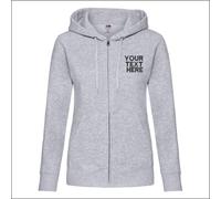 Personalised Fruit of the Loom Premium Lady Fit Zip Embroidered Hooded Jacket