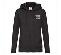Personalised Fruit of the Loom Premium Lady Fit Zip Embroidered Hooded Jacket