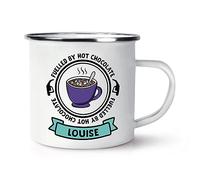 Personalised Fuelled by Hot Chocolate Enamel Mug Cup